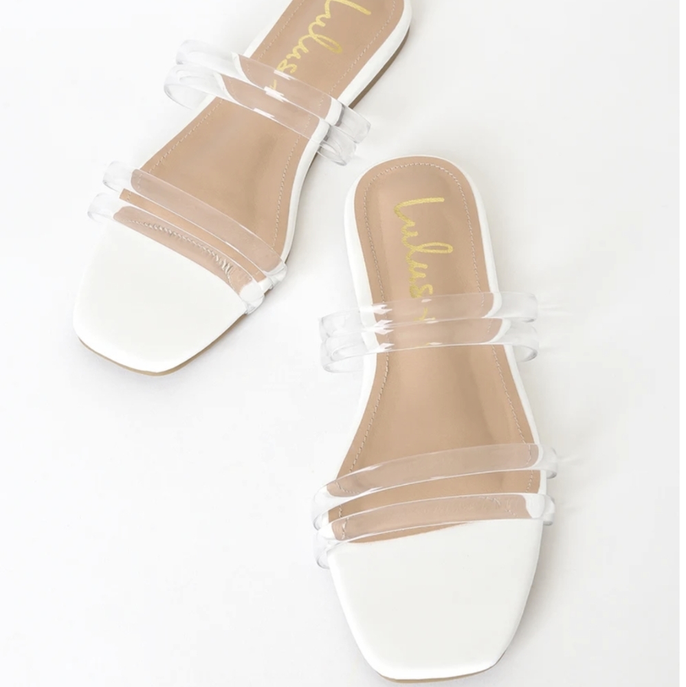 Lulu's White and Clear Sandals